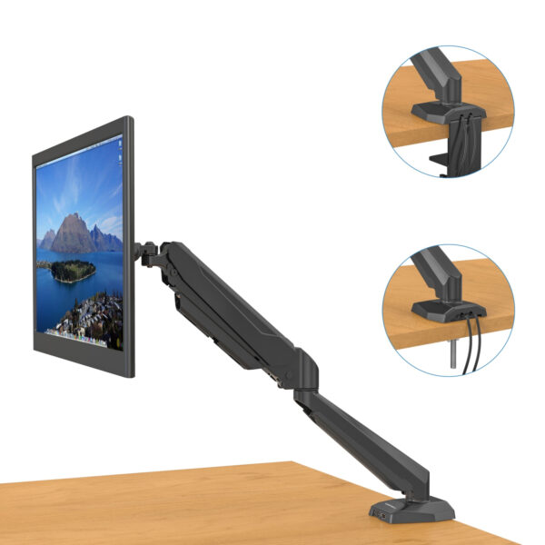 Vision Mounts VM-GM212U-D15 Stand Bracket Monitor Mount Arm with Laptop Tray Holder VESA Adapter