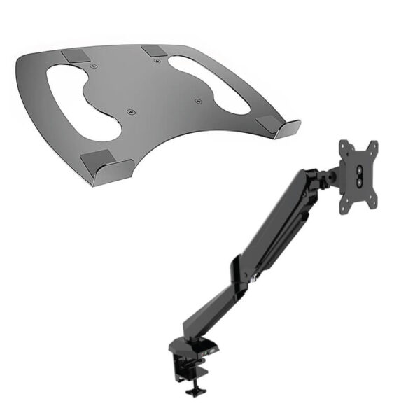 Vision Mounts VM-GM212U-D15 Stand Bracket Monitor Mount Arm with Laptop Tray Holder VESA Adapter