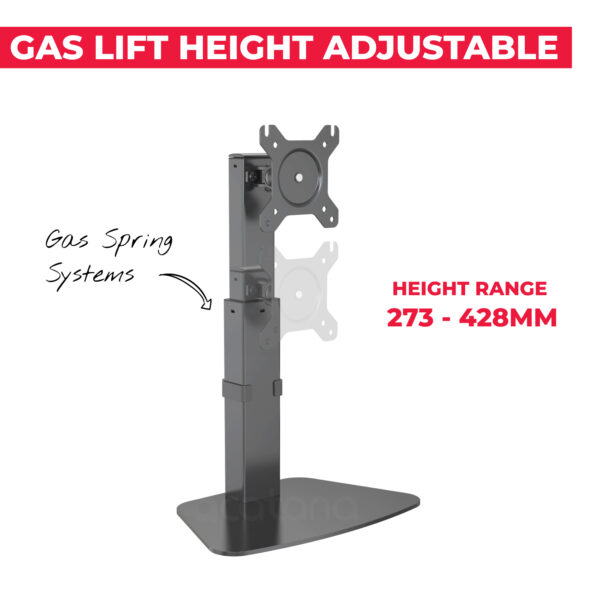 Vision Mounts Gas Lift Freestanding Monitor Stand Arm Desk Single HD LED Mount Bracket Holder