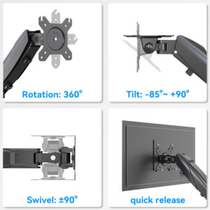 Dual Monitor Stand Display Arm Desk Mount TV Screen Holder Bracket up to 32