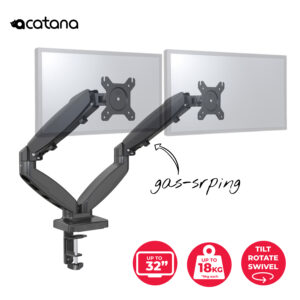 Dual Monitor Stand Display Arm Desk Mount TV Screen Holder Bracket up to 32